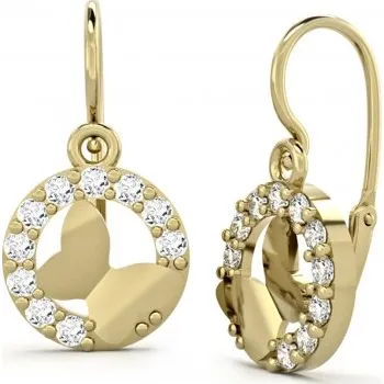 Náušnice Couple, Dětské náušnice Mari, žluté zlato se zirkony, 6630361-0-0-1