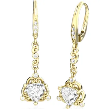 Náušnice Couple, Velkolepé náušnice Antoinette, žluté zlato se zirkony, 6630375-0-0-1