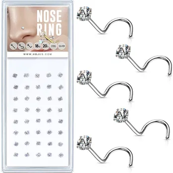 Souprava šperků Šperky4U Sada 40ti piercingů do nosu, 2,5mm zirkon - N0000-10