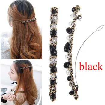 Souprava šperků B-TOP Vlasová spona s krystaly Druh barvy: Černá