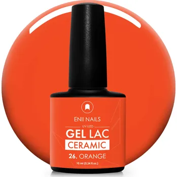 Lak na nehty ENII NAILS Gel lak Ceramic 26 Orange - gelový lak bez HEMA, 10 ml