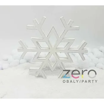 Vločka dřevěná stojicí 16 cm - bílá