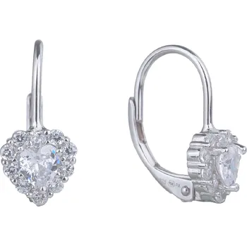 Náušnice Bealio BEALIO Stříbrné náušnice SRDÍČKO bílá 03-09564-0789