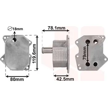 Chladič motoru Olejový chladič, motorový olej VAN WEZEL 18013704