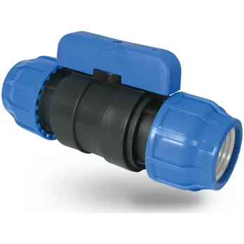 Vodovodní potrubí POELSAN PE integrovaná spojka s kulovým ventilem 40x40