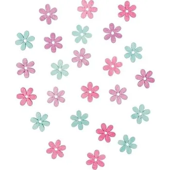 Dřevěné květy 2 cm, 24 ks 3919