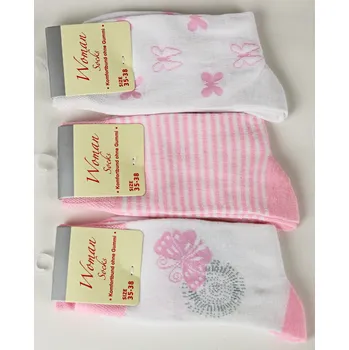 Dámské ponožky UNI Dámské bavlněné ponožky růž Velikost: 35 - 38