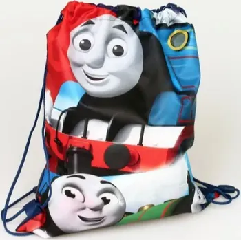 Dětský batoh Sáček na přezůvky Mašinka Tom modrá,vak,taška, batoh