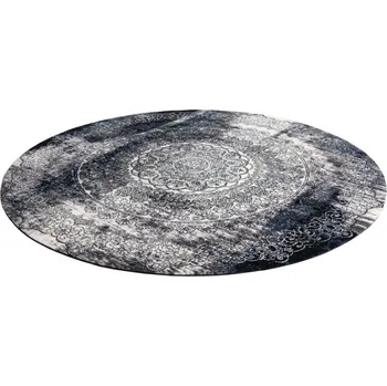 Koberec Kusový koberec Currus černý Kulatý 133 cm průměr