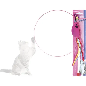 Hračka pro kočku Best Friend Škádlítko pro kočky-rybářský prut s myší a rolničkou 7X3X25cm