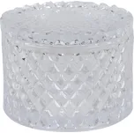 Skleněná mřížkovaná dóza s víkem - Ø 11*8 cm