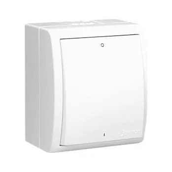 vypínač SIMON Aquarius AQW2/11 Spínač dvoupólový, IP54, 10AX, 250V~, šroubové svorky, bílá