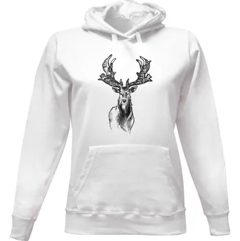 Dámská mikina Dámská mikina s kapucí s potiskem Deer patchwork dámské