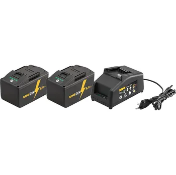REMS Akumulátory 2x 9,0 Ah a nabíječka Power-Pack 22 V / 90 W, 571592 (Rems 571592 R220 Power-Pack - 2kusy akumulátoru Li-Ion 21,6 V, 9,0 Ah, rychlonabíječka Li-Ion 230 V, 90 W)