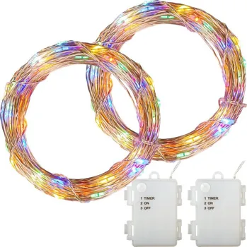 Vánoční osvětlení Voltronic M68029 světelný drát 2x 100 LED multicolor