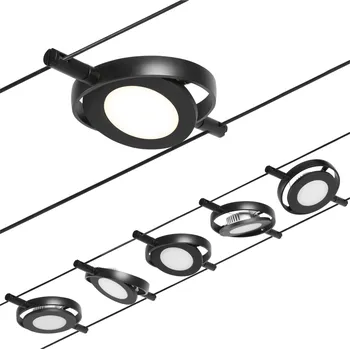 Bodové svítidlo Paulmann CorDuo RoundMac, sada lankové LED osvětlení, 5x4,5W LED 3000K, černá, délka 500cm
