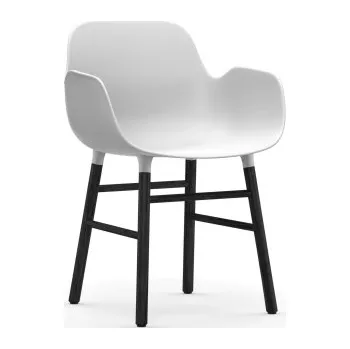 Jídelní židle Form Armchair Black Oak bílá