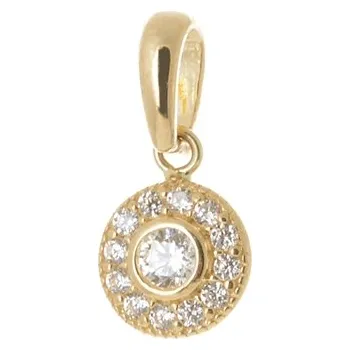 Přívěsek Přívěšek ze žlutého zlata s čirými zirkony ZZ0809ZF + dárek zdarma