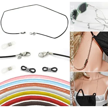 Náhrdelník Foxette Kožený Držák Roušky a Brýlí - 60cm - Zelená JF_0359