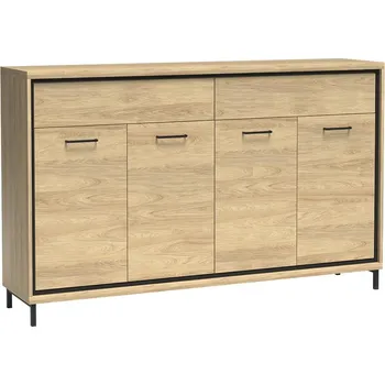 Komoda Mediolan - komoda M8 + KOVOVÉ NOŽIČKY - natural hikora