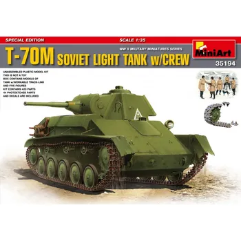 Plastikový model MiniArt T-70M Soviet Light Tank w/Crew 1:35 