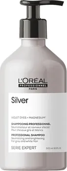 Šampon L'Oréal Professionnel Serie Expert Silver Violet Dyes + Magnesium stříbrný šampon pro šedé a bílé vlasy
