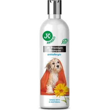 Kosmetika pro psa JK ANIMALS, Prémiový antialergenní šampon s arnikou, 250 ml, s výtažky z prhy arniky a oleje z pšeničných klíčků
