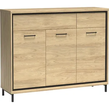 Komoda Mediolan - komoda M7 + KOVOVÉ NOŽIČKY - natural hikora