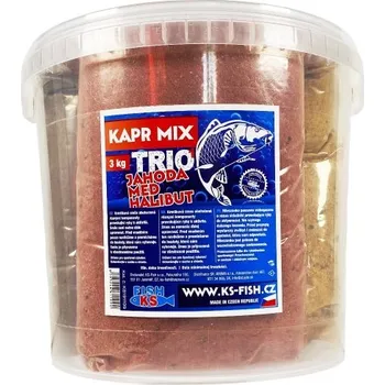 Návnadová surovina KS-fish KS Fish Kapr mix 3 kg, TRIO 2 - divoký česnek, vanilka, perník