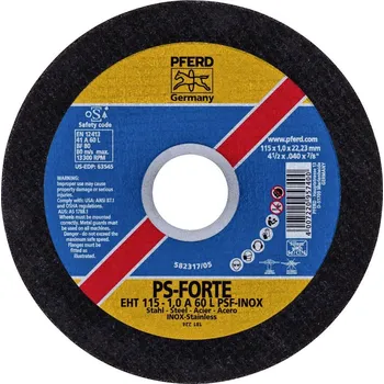 Řezný kotouč PFERD TOOLS EHT 115-1,0 PSF CLASSIC STEELOX 61715150 řezný kotouč rovný 115 mm 25 ks nerezová ocel, ocel