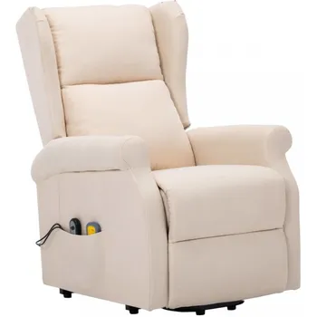 Masážní křeslo Vidaxl Dekorhome elektrické masážní zvedací křeslo krémové