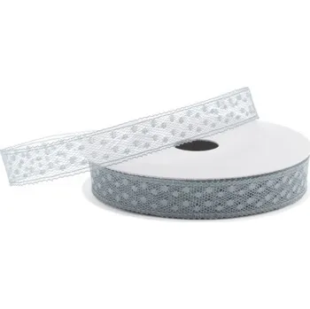 Stuha Paper Design Stuha krajka 17mmx9m platinově šedá s puntíkem, be