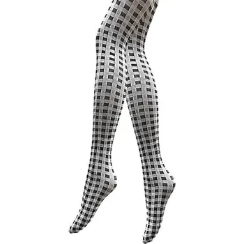 Dámské punčochy MYGA - Dámské silné punčochové kalhoty GEO 70den - 4 - L/černo-bílá