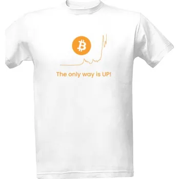 Tričko s potiskem The only way is UP! - Bitcoin - W pánské