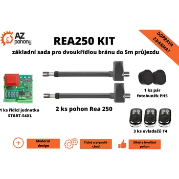 Pohon brány REA250 KIT - základní sada pohonu pro dvoukřídlou bránu do 5m průjezdu