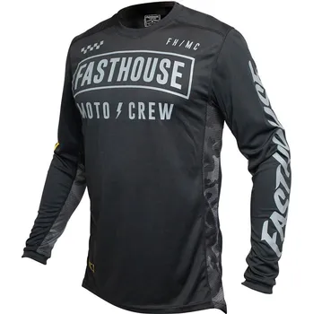 Moto dres Fasthouse Strike Jersey Black Camo Velikost: L