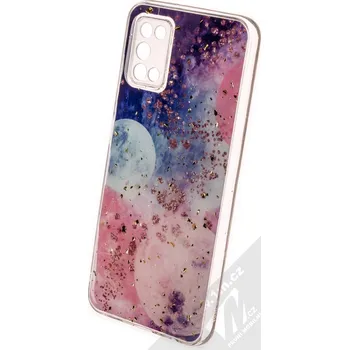 Pouzdro na mobilní telefon 1Mcz Gold Glam Galaxie Skinny TPU ochranný kryt pro Samsung Galaxy A03s tmavě modrá růžová (dark blue pink)