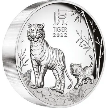 Lunární série III. - stříbrná mince Year of the Tiger (Rok tygra) 5 Oz 2022 High Relief PROOF