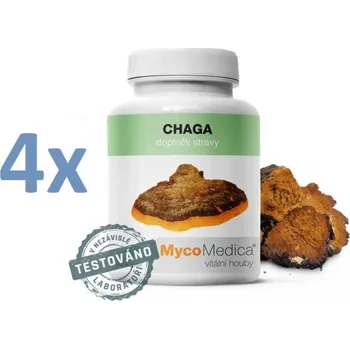 Náplast MycoMedica Chaga 4 x 90 kapslí + Sada náplastí Hartmann Cosmos s polštářkem 5 kusů