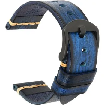 eses Kožený vintage řemínek - Modrý, 22 mm