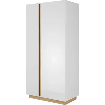 Šatní skříň Eoshop Šatní skříň CORA 96, Bílá matná / Bílý lesk / Dub Grandson