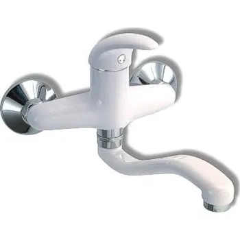 Vodovodní baterie NOVASERVIS Dřezová umyvadlová baterie 150 mm Metalia 55 bílá-chrom 55070,1