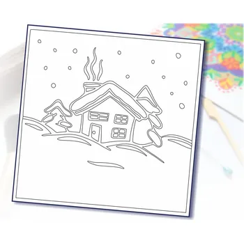 Radost v písku Šablona na pískování zimní dům Varianta: 490 x 490 mm