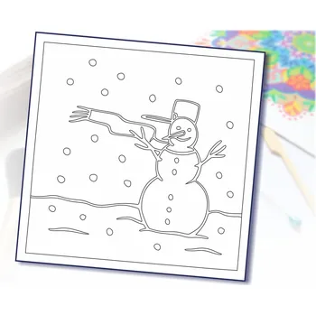 Radost v písku Šablona na pískování sněhulák v krajině Varianta: 490 x 490 mm