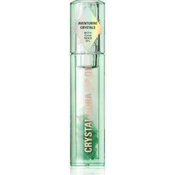 Lesk na rty Makeup Revolution Crystal Aura olej na rty pro výživu a hydrataci odstín Aventurine Cucumber 2,5 ml