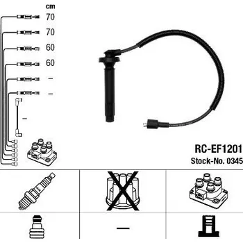 Zapalovací kabel Sada kabelů pro zapalování NGK 0345