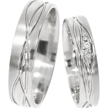 Prsten Zlatnictví Helios Zlaté snubní prsteny LN-114/B Kameny: Se Zirkony