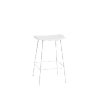 Barová židle Barová stolička Muuto FIBER COUNTER STOOL TUBE BASE - zvolte provedení Barva židle: Bílá/Přírodně bílý plast