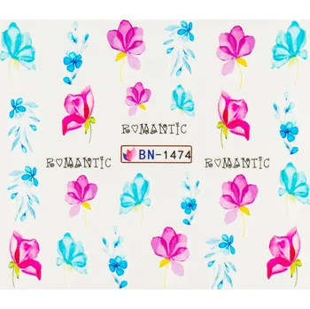 Lak na nehty BIO NAILS Vodolepka BN-1474 květy a nápisy