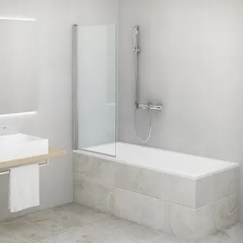 Vanová zástěna CI BAE 1502 mm 740–765 Transparent O 750 Černý elox Univerzální CI BAE/750